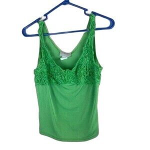 Fashoue Size L Juniors Camisole Tp Bright Green Stretch